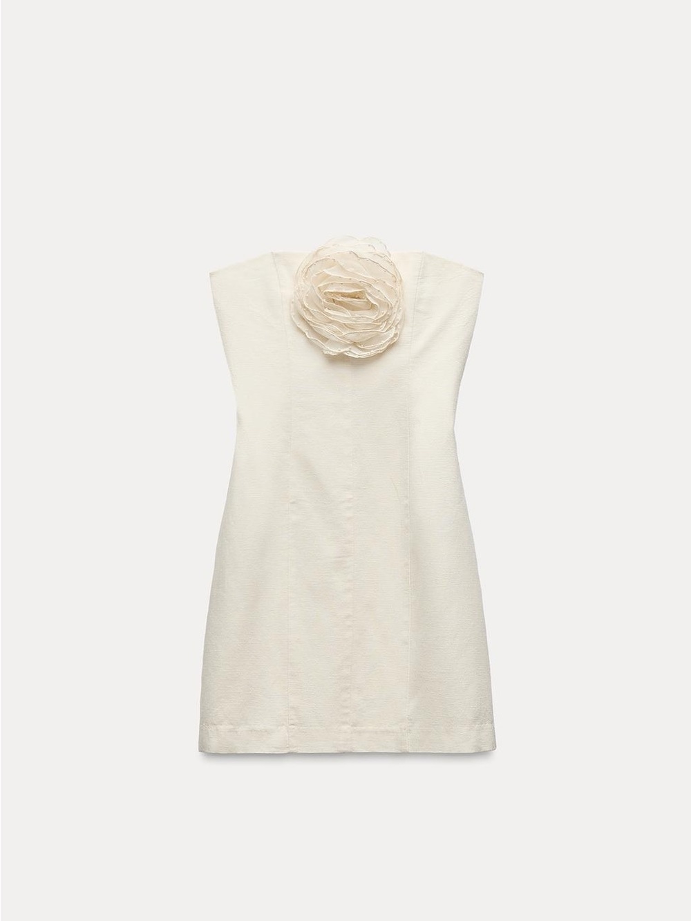 Zara Off-White Strapless Cocktail Mini Dress
